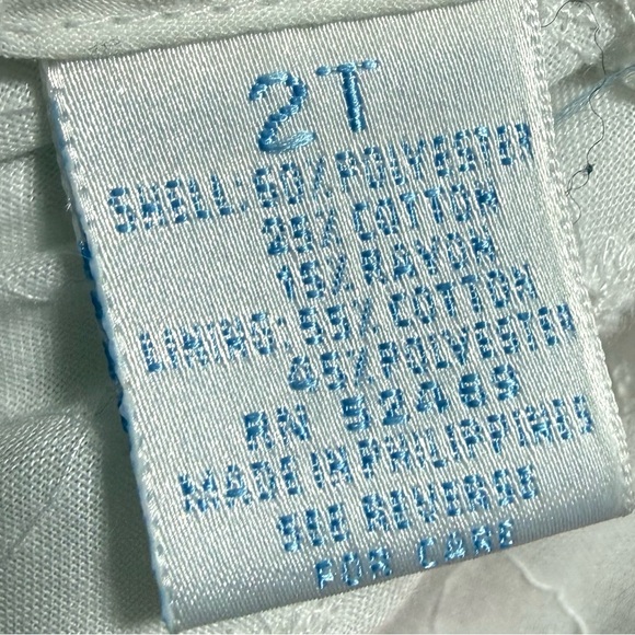 Vintage White Eyelet Baby Dress with Pink & Mint Ribbon Trim - Picture 3 of 6